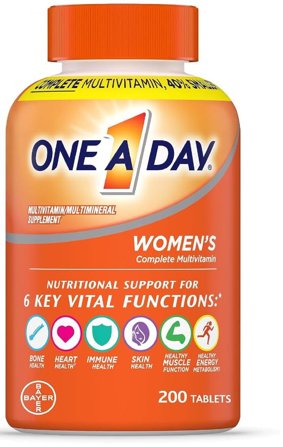 1 a Day Womens Complete Daily Multivitamin with Vitamin A, B, C, D, and E, Calcium and Magnesium, Immune Health Support (200 Count)